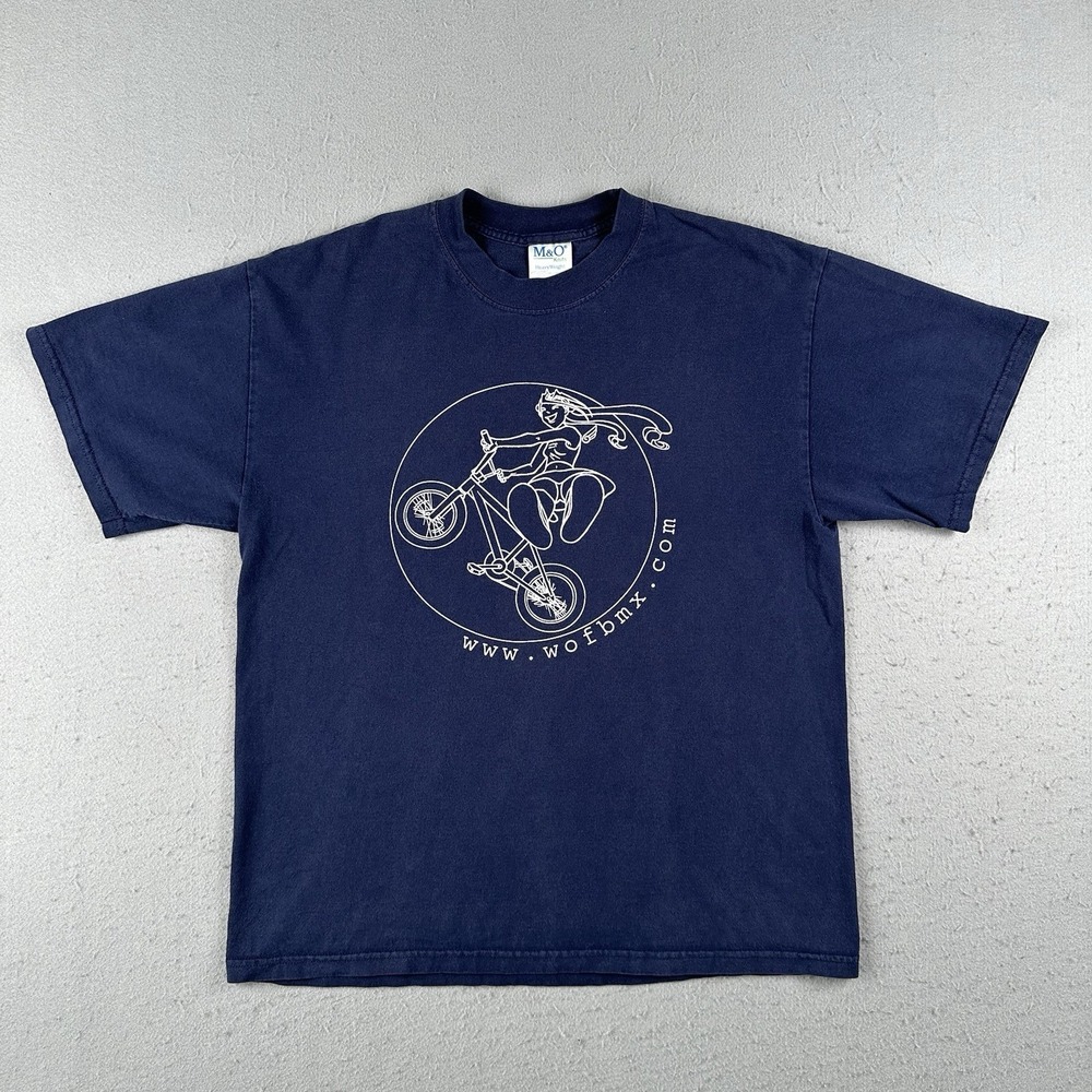 Vtg‎ 90s Women Of Freestyle BMX Shirt Large Blue Biker Skater Grunge Motocross